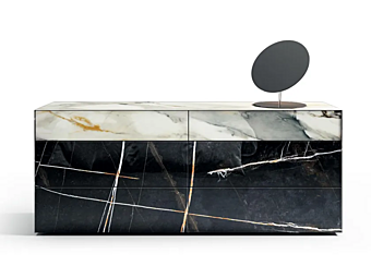 Marble Effect Glass Chest of Drawers LAGO Materia 2144 2144 factory LAGO from Italy