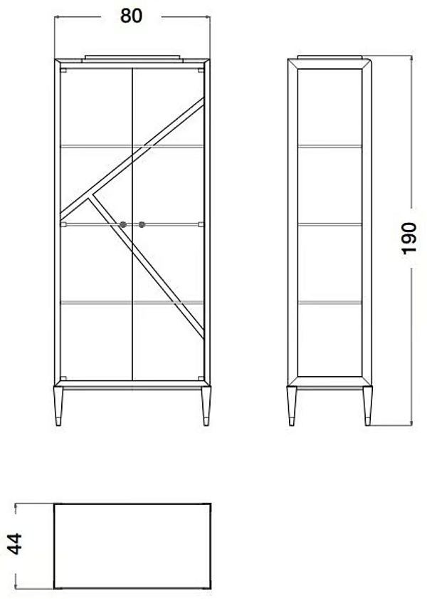 Wood and glass display cabinet Eclipse CPRN HOMOOD E222 factory CPRN HOMOOD from Italy. Foto №4