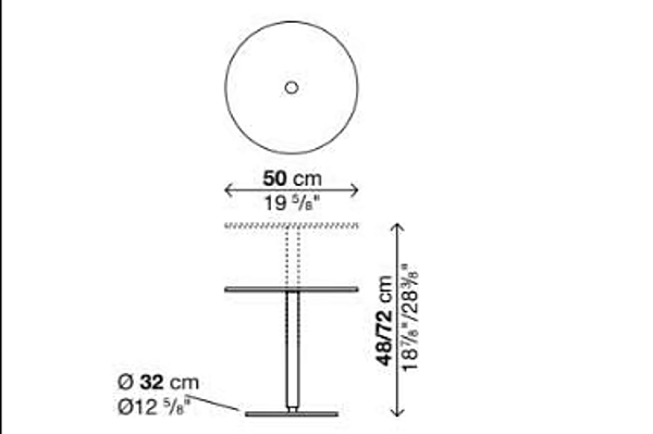 Height Adjustable Round Coffee Table Kristalia PTB factory Kristalia from Italy. Foto №12