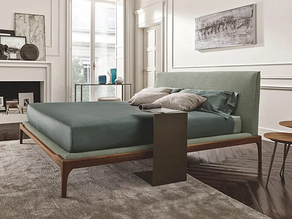 Double bed with upholstered headboard Gladys wood Duomo Design factory Duomo Design from Italy. Foto №1