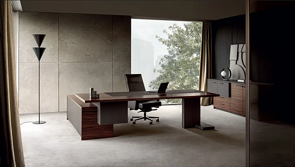L-shaped wooden executive desk INCA I 4 Mariani factory i 4 Mariani from Italy. Foto №15