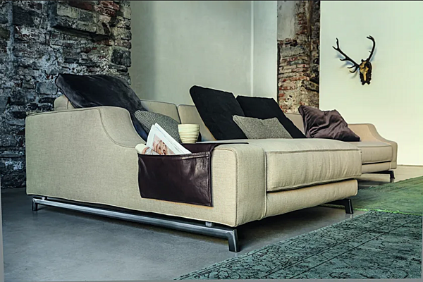 Sectional sofa fabric or leather VIBIEFFE 310 Identity factory VIBIEFFE from Italy. Foto №6