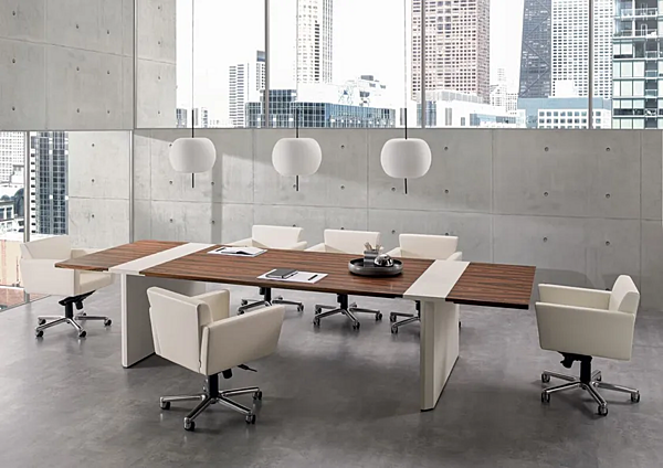 Rectangular Meeting Table Melamine Faced Chipboard i 4 Mariani Crossing factory i 4 Mariani from Italy. Foto №3