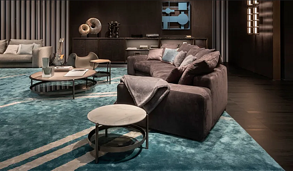 Sectional curved fabric sofa GIORGETTI Skyline factory GIORGETTI from Italy. Foto №3