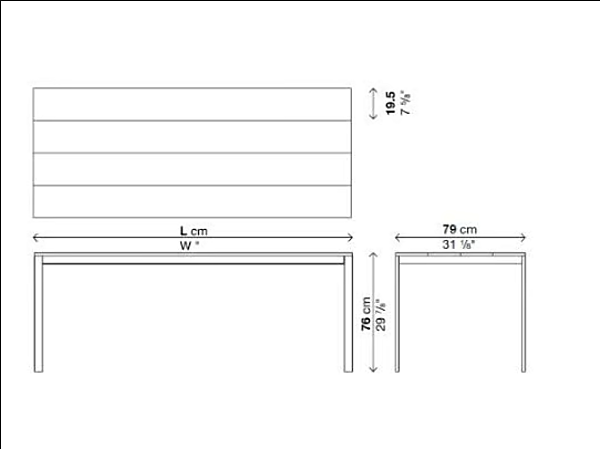 Rectangular Teak Garden Table Be Easy Slatted Kristalia factory Kristalia from Italy. Foto №8