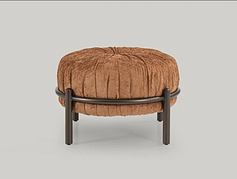 Upholstered Round Fabric Pouf Bonbon Borzalino EUBBPOUF, EUBBPF47 factory Borzalino from Italy