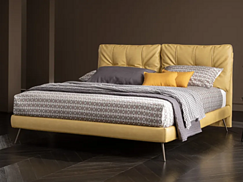 Double bed with tufted backrest fabric Altrenotti Salina factory Altrenotti from Italy