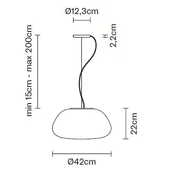 Glass pendant lamp Fabbian Lumi Poga factory Fabbian from Italy. Foto №6