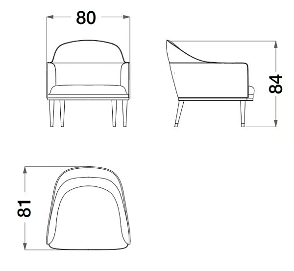 Nabuk armchair with armrests Dragonfly CPRN HOMOOD D674 factory CPRN HOMOOD from Italy. Foto №3