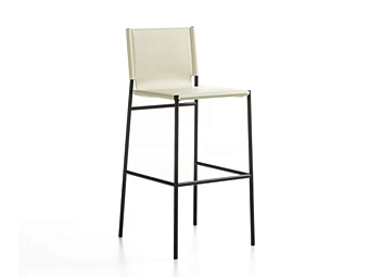 Tanned leather stool with back Elena ENRICO PELLIZZON Tanned leather stool with back Elena ENRICO PELLIZZON factory ENRICO PELLIZZONI from Italy