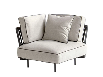 Corner Fabric Garden Armchair Potocco Soul 960 P 960/P factory POTOCCO from Italy