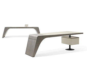 Rectangular Writing Desk in Tanned Leather by GIORGETTI Tenet