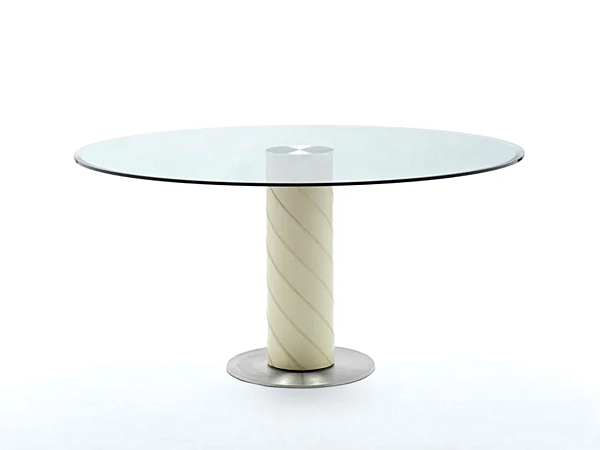 Round glass dining table on wheels FASEM Rolling Collection factory FASEM from Italy. Foto №7