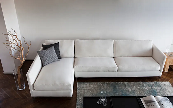 Sectional sofa in fabric or leather VIBIEFFE 910 Zone Slim factory VIBIEFFE from Italy. Foto №2