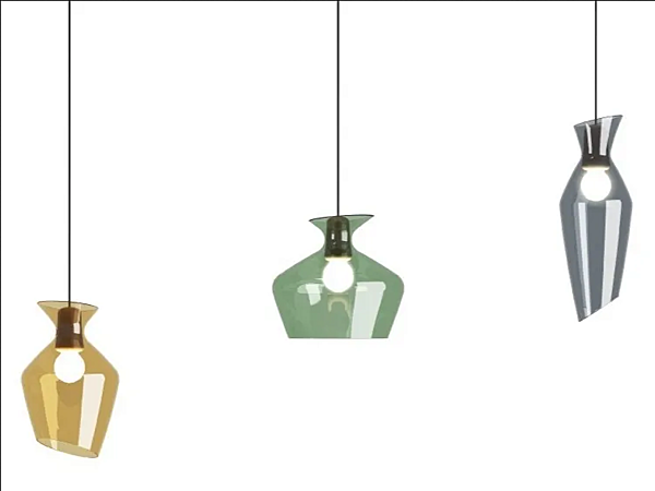 LED glass pendant lamp Fabbian Malvasia factory Fabbian from Italy. Foto №1