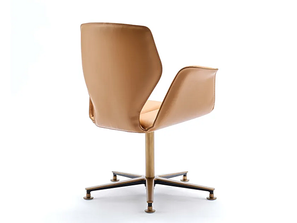 Swivel leather office chair with armrests 5 spoke base FASEM Fosca Big FOSCA BIG ABF factory FASEM from Italy. Foto №11