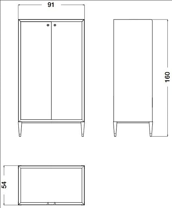 Wood veneer highboard with doors Eclipse CPRN HOMOOD E220 factory CPRN HOMOOD from Italy. Foto №2