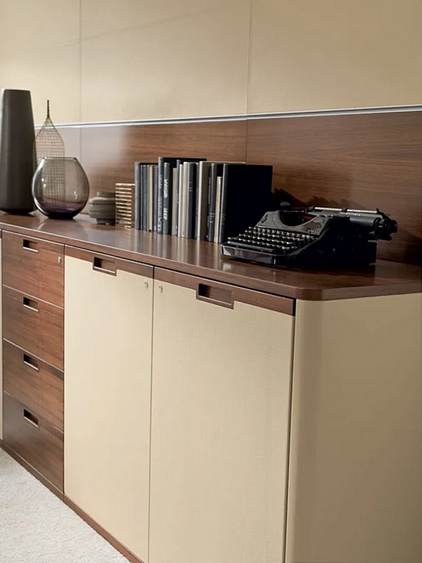 Office storage unit with drawers leather and melamine i 4 Mariani Avatar factory i 4 Mariani from Italy. Foto №3