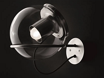 Blown Glass Wall Lamp The Globe 727 Oluce factory Oluce from Italy
