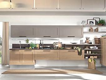 Wooden kitchen with handles LUBE CUCINE Gallery Collection 04 factory LUBE CUCINE from Italy