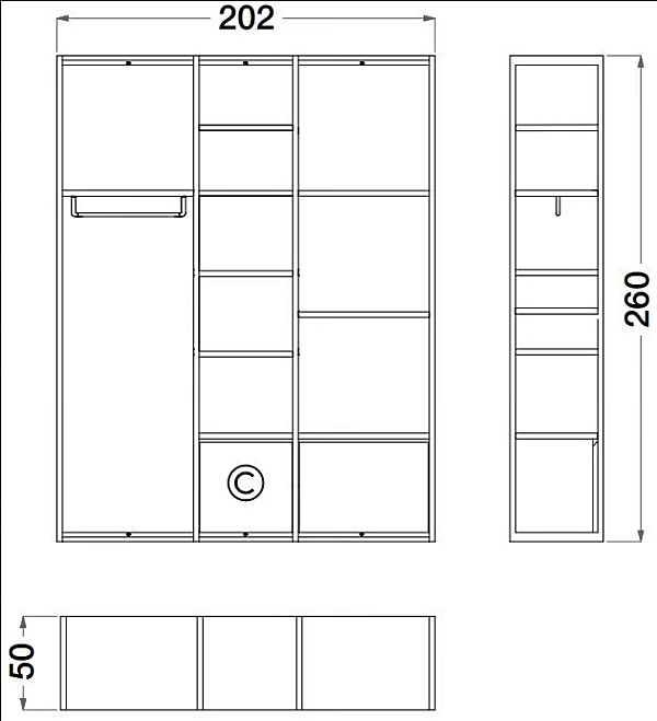 Metal Walk-in Wardrobe Sesto Senso CPRN HOMOOD S512 factory CPRN HOMOOD from Italy. Foto №2