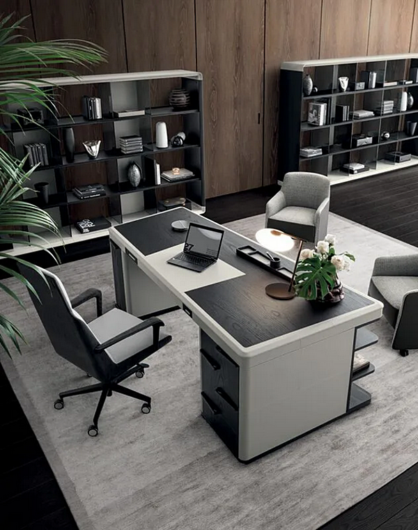 Wooden executive desk with drawers I 4 Mariani Noah factory i 4 Mariani from Italy. Foto №11