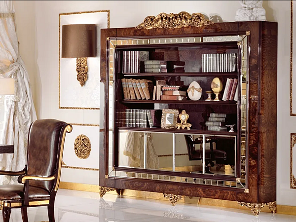 Freestanding wooden bookcase A.R. Arredamenti Grand Royal 407 factory A.R.ARREDAMENTI SRL from Italy. Foto №2