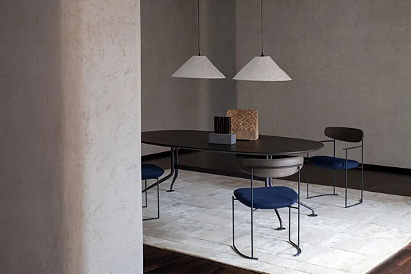 Easy chair with removable cover fabric and metal Potocco Keel 922 P 922/P factory POTOCCO from Italy. Foto №3