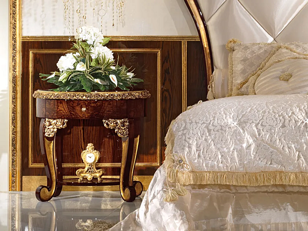 Oval bedside table with drawers A.R. Arredamenti Grand Royal 487 factory A.R.ARREDAMENTI SRL from Italy. Foto №2