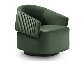 Easy chair with armrests in fabric and leather I 4 Mariani Twibe