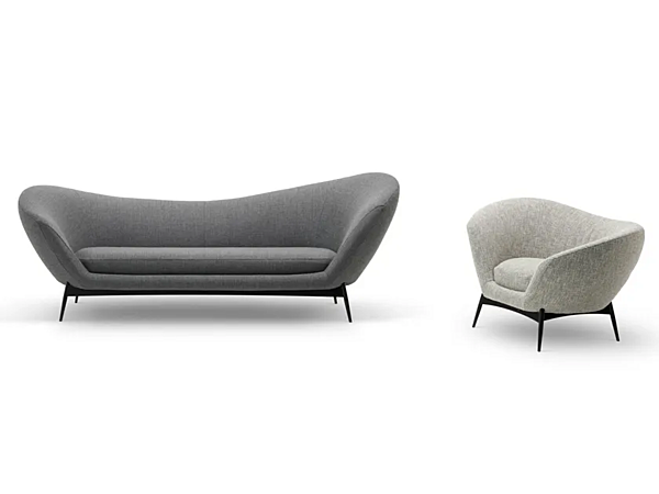 Three-Seater Fabric Sofa with Soft Backrest Saba Oltremare factory SABA from Italy. Foto №5