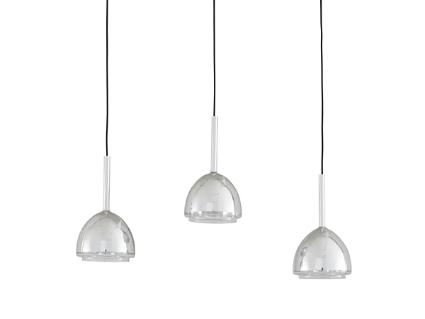 LED pendant lamp in borosilicate glass with chrome bell LIGNE ROSET 10073002 factory LIGNE ROSET from Italy. Foto №1