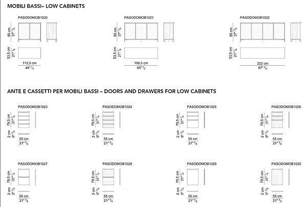 Low wooden office storage unit with drawers i 4 Mariani Paso Doble factory i 4 Mariani from Italy. Foto №8