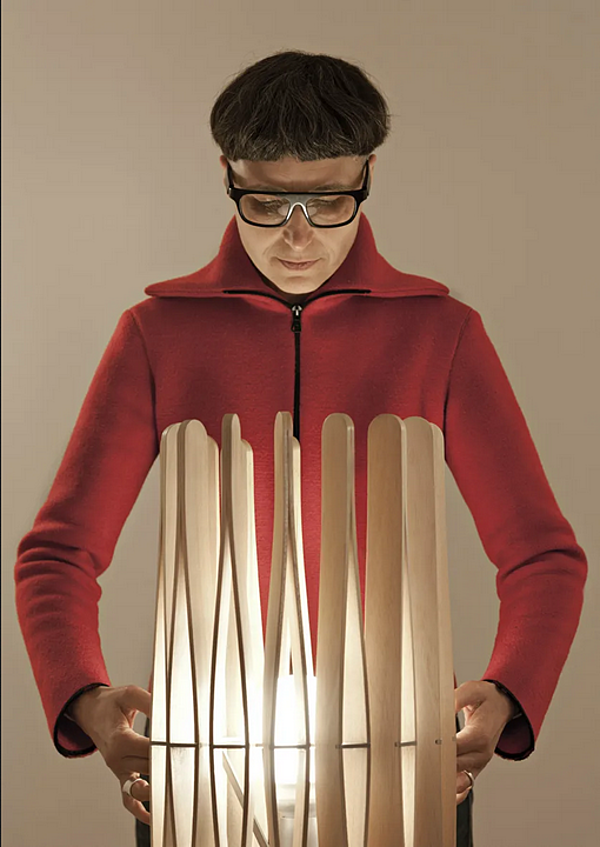 Wooden table lamp Fabbian Stick Collection factory Fabbian from Italy. Foto №3