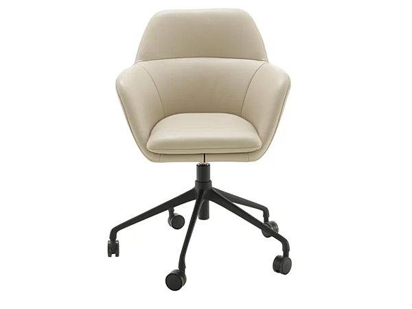 Height Adjustable Leather Office Chair with Armrests LIGNE ROSET Amedee 10261720 factory LIGNE ROSET from Italy. Foto №1