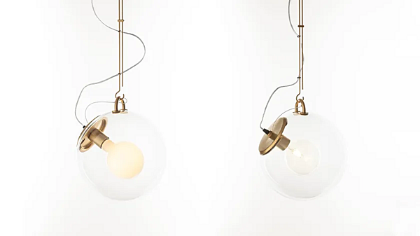 Pendant lamp in glass and steel Miconos Artemide A031000, A031010 factory Artemide from Italy. Foto №2