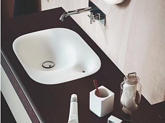 Inset rectangular washbasin in Cristalplant material Nivis AGAPE Inset rectangular washbasin in Cristalplant material Nivis AGAPE factory Agape from Italy