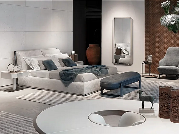 Rectangular Leather Wall Mounted Mirror GIORGETTI Shirley 93000 factory GIORGETTI from Italy. Foto №4