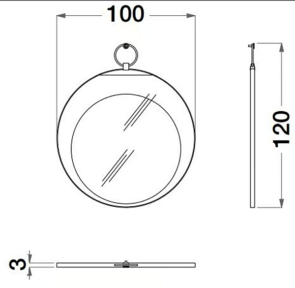 Round Metal Wall Mounted Mirror Sesto Senso CPRN HOMOOD S515 factory CPRN HOMOOD from Italy. Foto №3