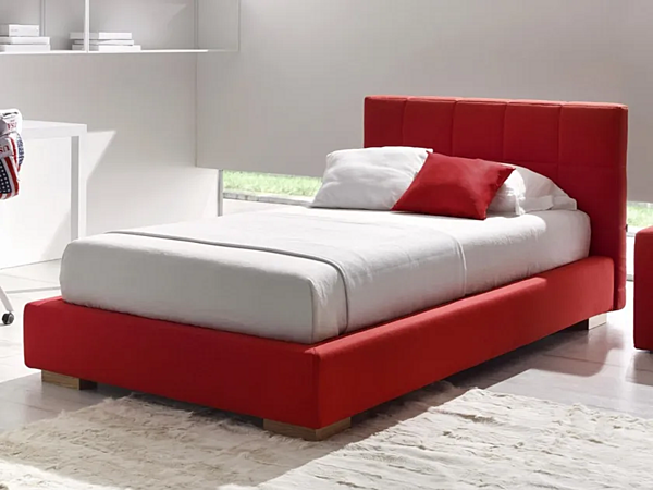Full size upholstered bed with soft back MONO BASIC MONO SPONDA large Duomo Design factory Duomo Design from Italy. Foto №1