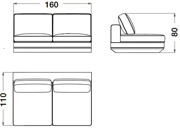 Sectional sofa in fabric and leather with soft back Dragonfly CPRN HOMOOD D653 + D654 + D655 + D657 + D659 factory CPRN HOMOOD from Italy. Foto №4