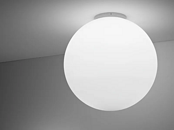 Halogen Fluorescent Glass Ceiling Lamp Fabbian Lumi Sfera factory Fabbian from Italy