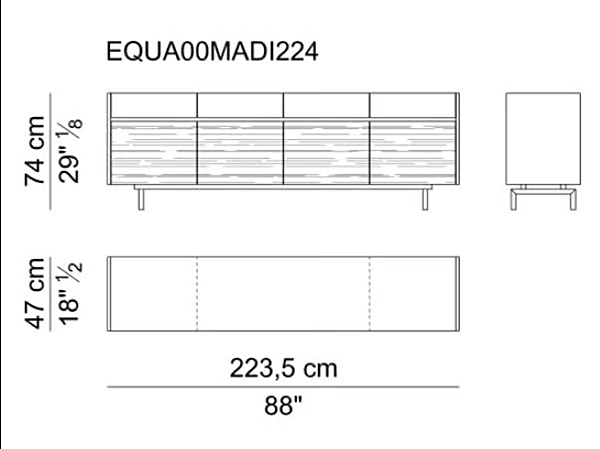 Wooden sideboard with doors i 4 Mariani Equa factory i 4 Mariani from Italy. Foto №11