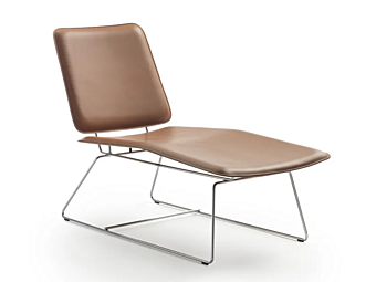 Tanned Leather Chaise Longue with Backrest FLEXFORM Echoes S H Tanned Leather Chaise Longue with Backrest FLEXFORM Echoes S H factory FLEXFORM from Italy