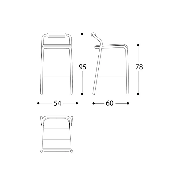 Stackable High Aluminium Garden Stool Noss VARASCHIN 24550/B, 24551/B, 24552/B, 24553/B factory VARASCHIN from Italy. Foto №13