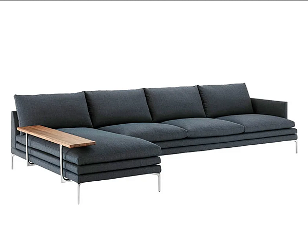 Leather sofa with upholstered back ZANOTTA William 1330 factory ZANOTTA from Italy. Foto №18