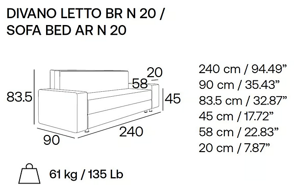 Convertible fabric sofa bed Maji Adrenalina IMB1072967 factory ADRENALINA from Italy. Foto №6