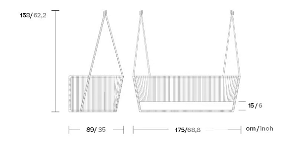 Garden Hanging Chair for Two KETTAL Bitta factory KETTAL from Italy. Foto №5