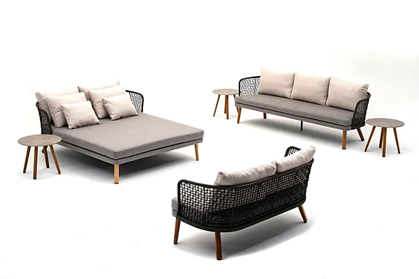 Three-Seater Garden Sofa in Synthetic Fibre VARASCHIN EMMA 23645 factory VARASCHIN from Italy. Foto №5