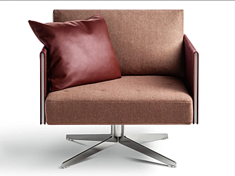 Swivel easy chair with fabric upholstery and 4 spoke base POLTRONA FRAU Clayton factory POLTRONA FRAU from Italy